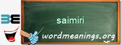 WordMeaning blackboard for saimiri